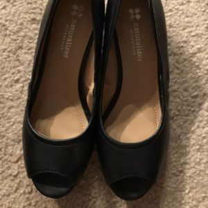 Naturalizer Black Peep Toe Shoes